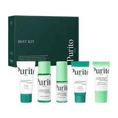 Purito Seoul Best Kit - Skincare Routine with Panthenol Cleanser & Cream, Unscented Centella Serum & Toner, For All Skin Types, Gift Set, For Face, Facial Serum, K-Beauty, 3.52 fl. oz.