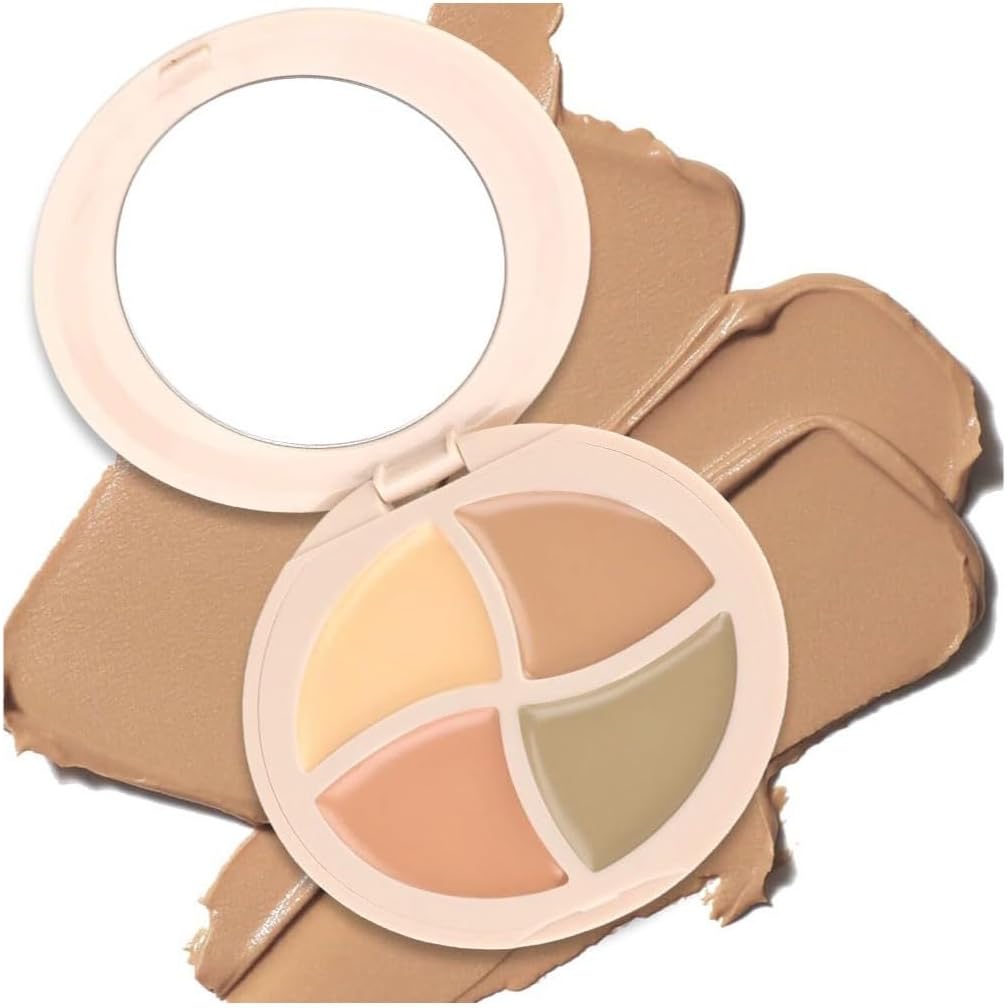 KASTWAVE 4 Color Cream Contour and Concealer Palette for Mature Skin, Perfect for Hiding Imperfections, Dark Circles, and Acne Spots