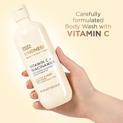 Baylis & Harding Kindness + Vitamin C and Niacinamide Cleanse & Glow Luxury Body Wash 500ml | Added Allantoin & Provitamin B5 | Vegan | Dermatologist approved.
