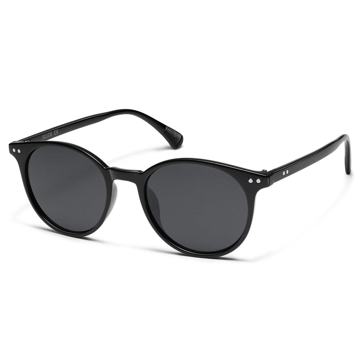 SOJOS Small Round Classic Polarized Sunglasses for Women Men Vintage Style UV400 Lens MAY SJ2113