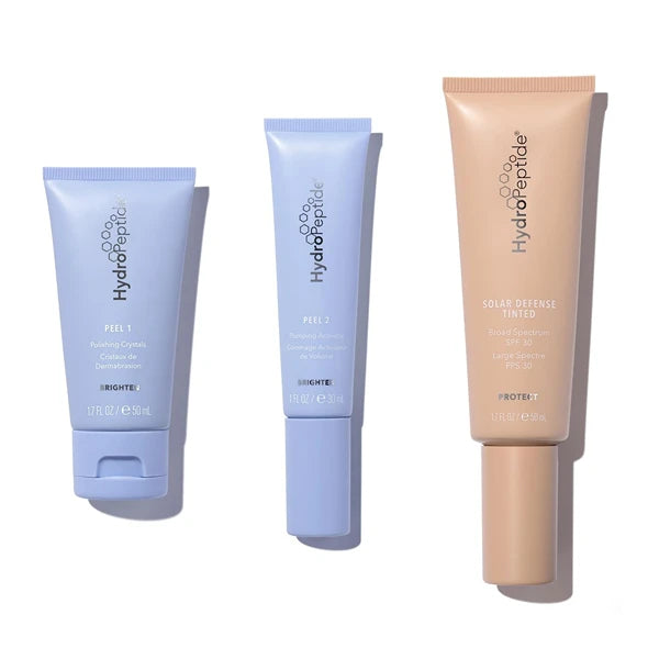 HydroPeptide Polish & Plump Face Peel and Solar Defense Tinted SPF 30 Sunscreen, (1 Set and 1.7 Ounce)