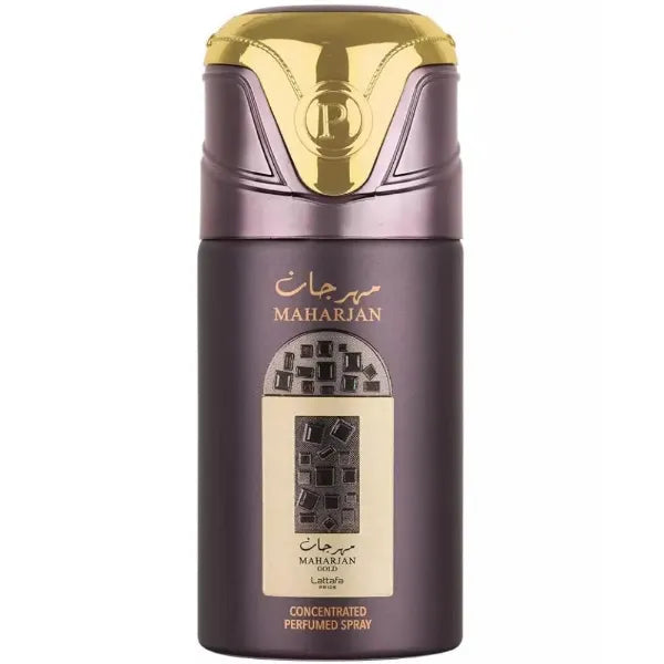 Lattafa Maharjan Gold Concentrated Perfumed Deodorant Spray For Unisex - 6.6 Ounce