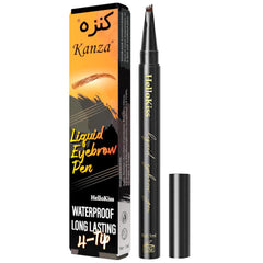 KANZA Liquid Eyebrow Pencil, Waterproof, Long Lasting, Brow Pencil with 4 Tip, Smudge-Proof Eyebrow Pencil