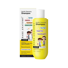 Bare Anatomy Junior Gentle Cleansing Shampoo for Kids from 5-12 Years Tear-Free & Hypoallergenic pH 5.5 Coconut Milk Protein, Almond Oil, Vitamin E & Strawberry Vegan - 250 ml