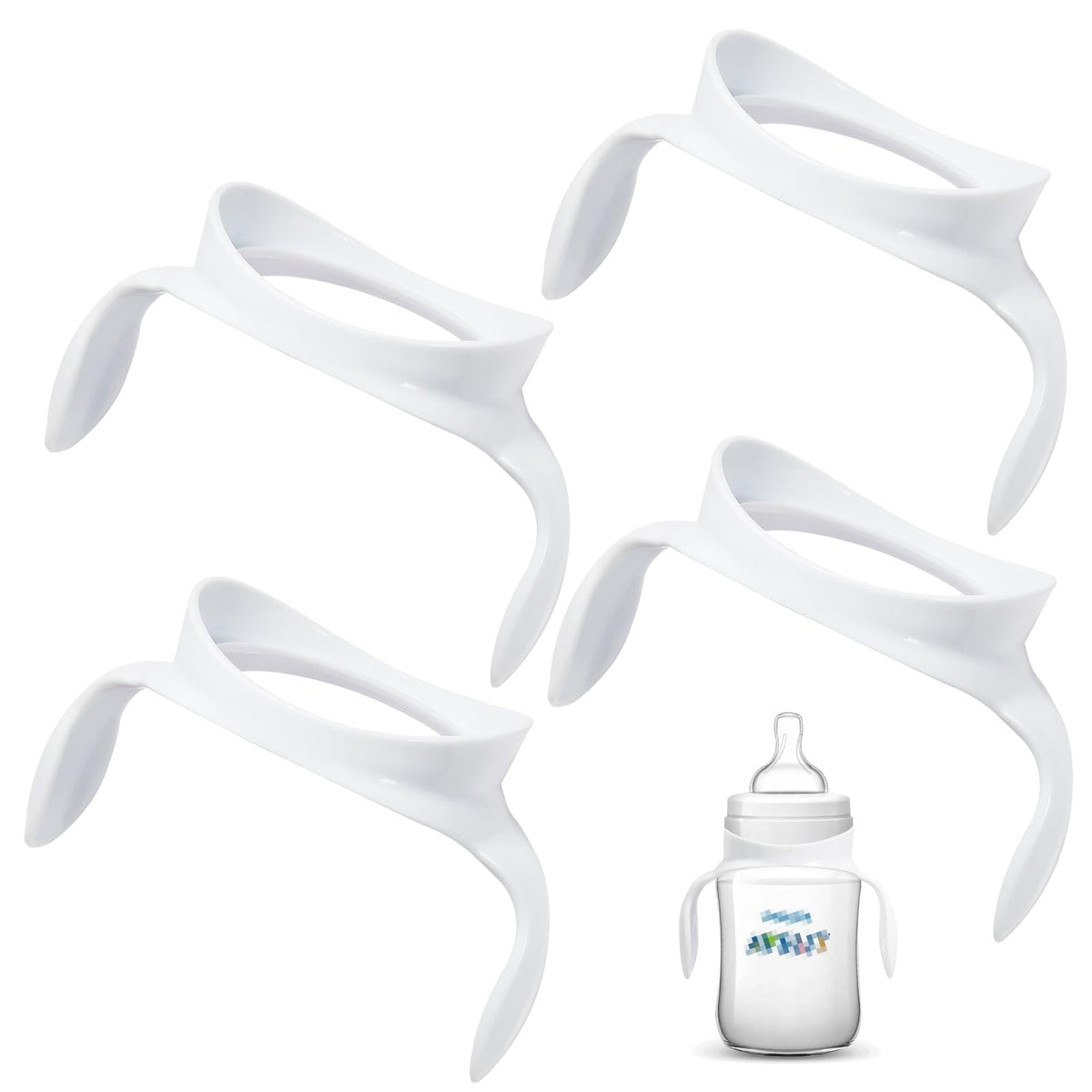 Parlberd Baby Bottle Handles for Philips Avent Anti-Colic with AirFree Vent Baby Bottles, Compatible Avent Bottle Holder for Baby, 4 Pack