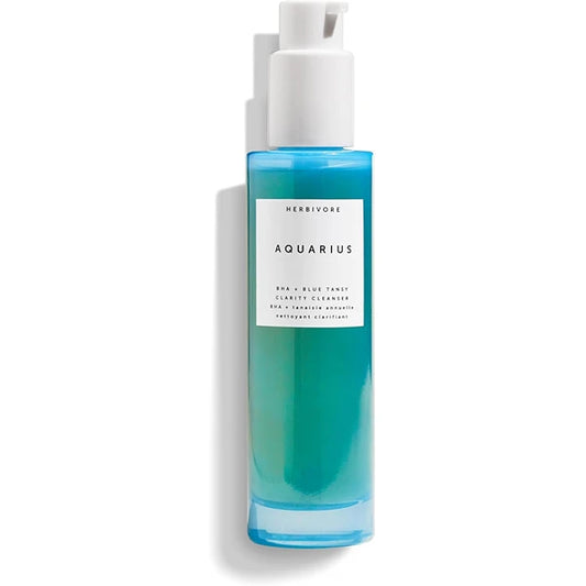 HERBIVORE Aquarius BHA + Blue Tansy Clarity Cleanser – Deep Cleansing, Gentle Exfoliation for Oily-Combination Skin, Plant-Based, Vegan, Cruelty-free, 3.3 oz