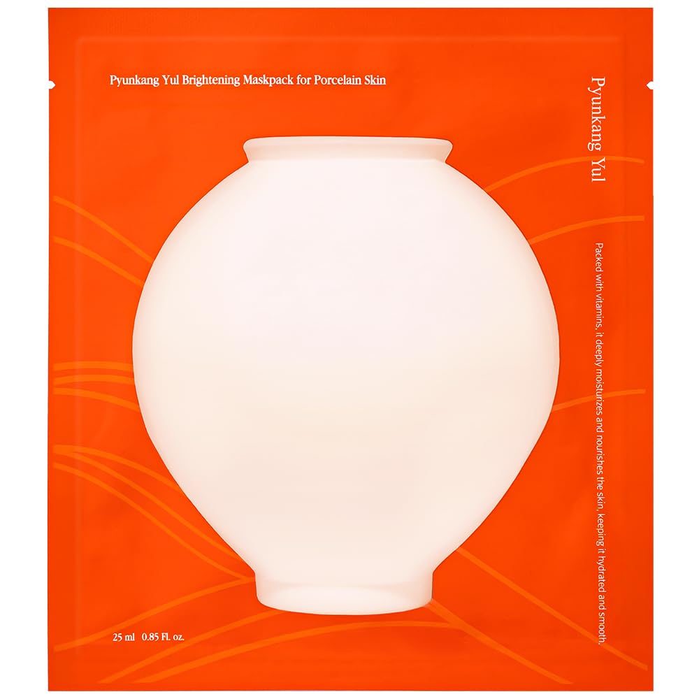 Pyunkang Yul PKY Radiance Vita Facial Mask Pack, Blemish Care with Pure Vitamin C, Improves Skin Firmness and Radiance, Adherence Gel Sheet, Vegan, Zero Irritation, Korean Skincare (10pcs)