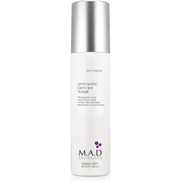 M.A.D Skincare Anti-Aging Glycolic Toner w/Multi Fruit Acids, 6.75 Fl oz
