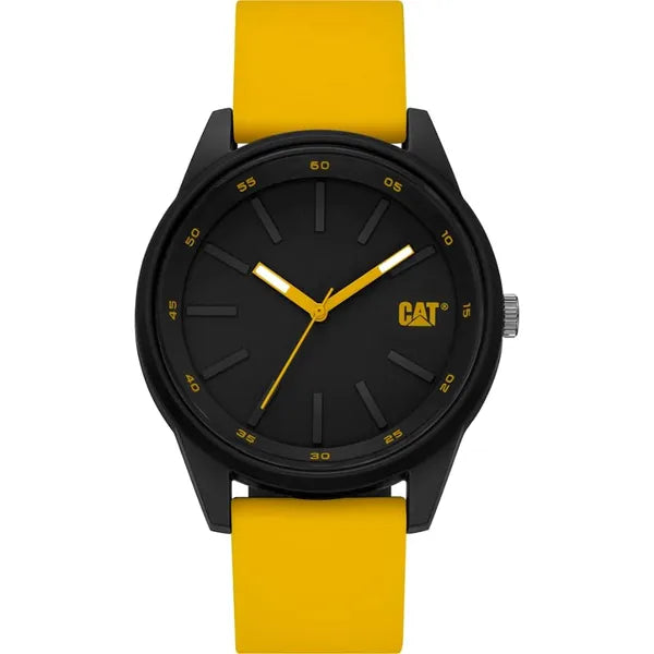 CAT 3H, blk case/strap, yellow dial