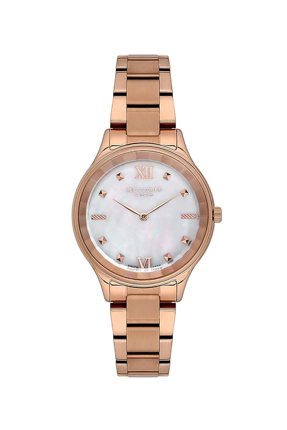 Lee Cooper Women's Y120 Movement Watch, Analog Display and Metal Strap - LC07113.420, Rose Gold