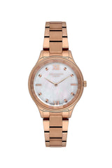 Lee Cooper Women's Y120 Movement Watch, Analog Display and Metal Strap - LC07113.420, Rose Gold