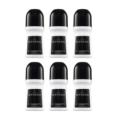 Avon Deododorant Men's Roll-on Black Suede, Anti-Whitening, Non-Staining, Quick-Drying Formula, 2.6oz/75ml. Pack of 6