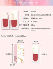 DEROL Liquid Blush Mousse Cream Blushes For Cheeks Face Palette Bronzer Highlighter Shape Contour Stick Moisturizing Matte Finish Long-wearing Waterproof Women (Love Me 06#), Pack Of 1, 19 ml