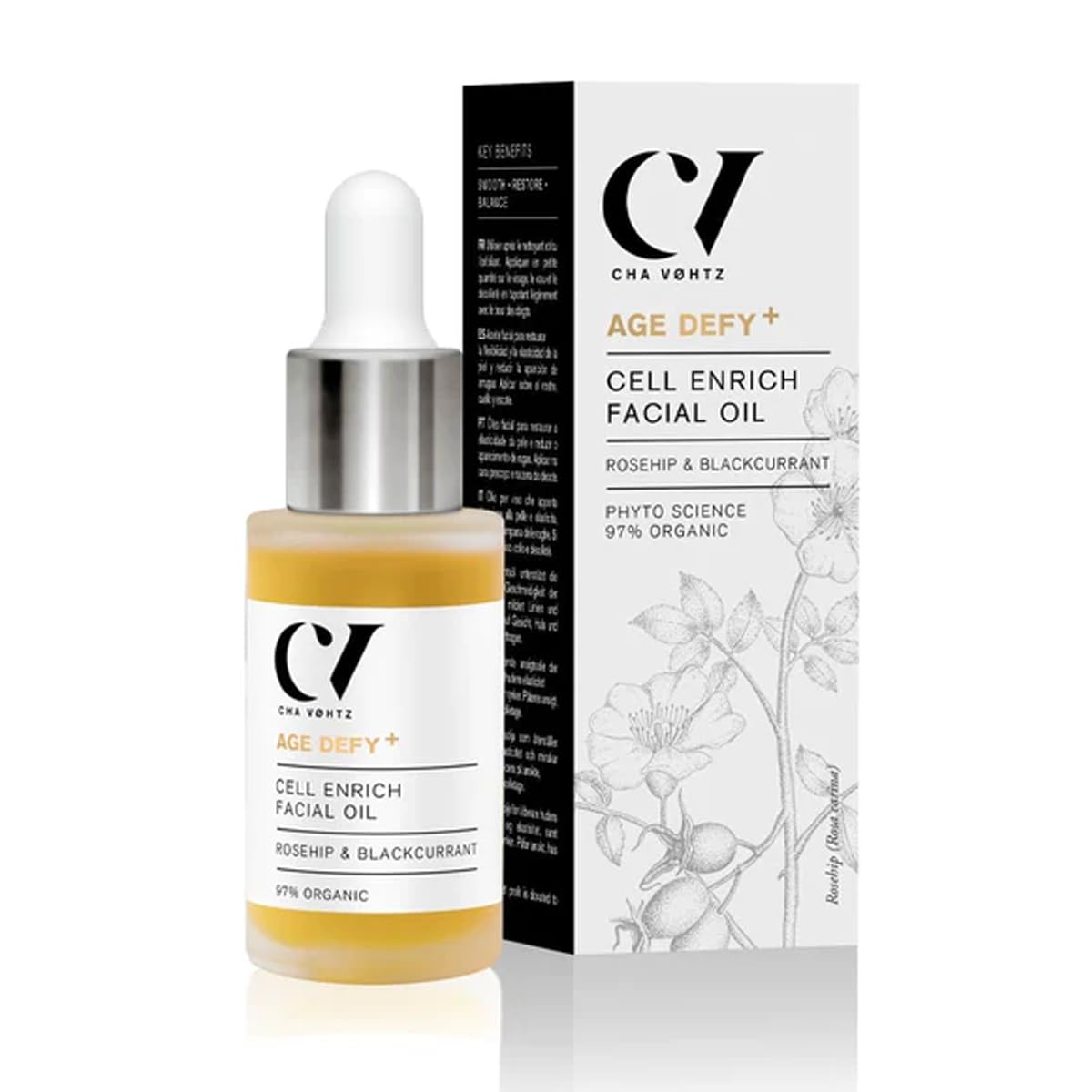 Green People Age Defy+ Cell Enrich Oil With Rosehip, Suitable for Mature Skin - Paraben Free - Vegan, 30ml