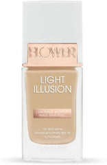 Flower Beauty Light Illusion Foundation with SPF 18 - Liquid Foundation Makeup with Buildable Coverage & Breathable/Lightweight Formula - Natural Complexion (Nude) (1 Count (Pack of 1))