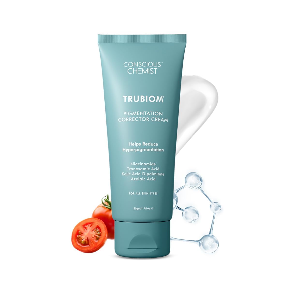 Conscious Chemist Trubiom Cream Kojic Acid Face Cream | 50g | Azelaic Acid Cream for Men & Women, Niacinamide & Tranexamic Acid, Anti Pigmentation, Reduce Dark Spots, All Skin Type