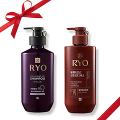 Ryo Hair Strength Expert Care Shampoo & Conditioner Set – Korean Ginseng Formula for Oily Scalp, Fine & Weak Hair