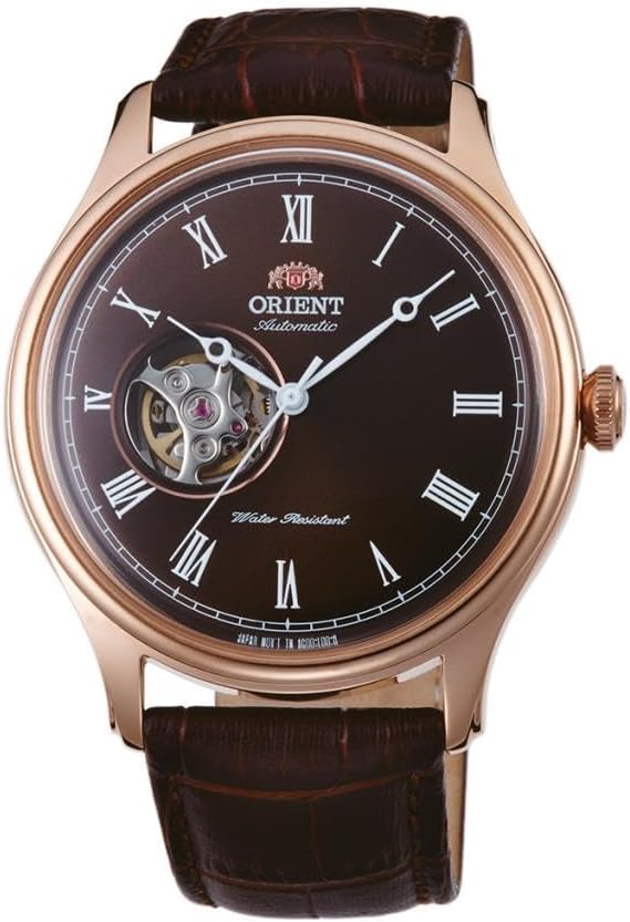 ORIENT Open Heart Men's Automatic Manual Winding Mechanical Classic Leather Band Skeleton Dial Wrist Watch