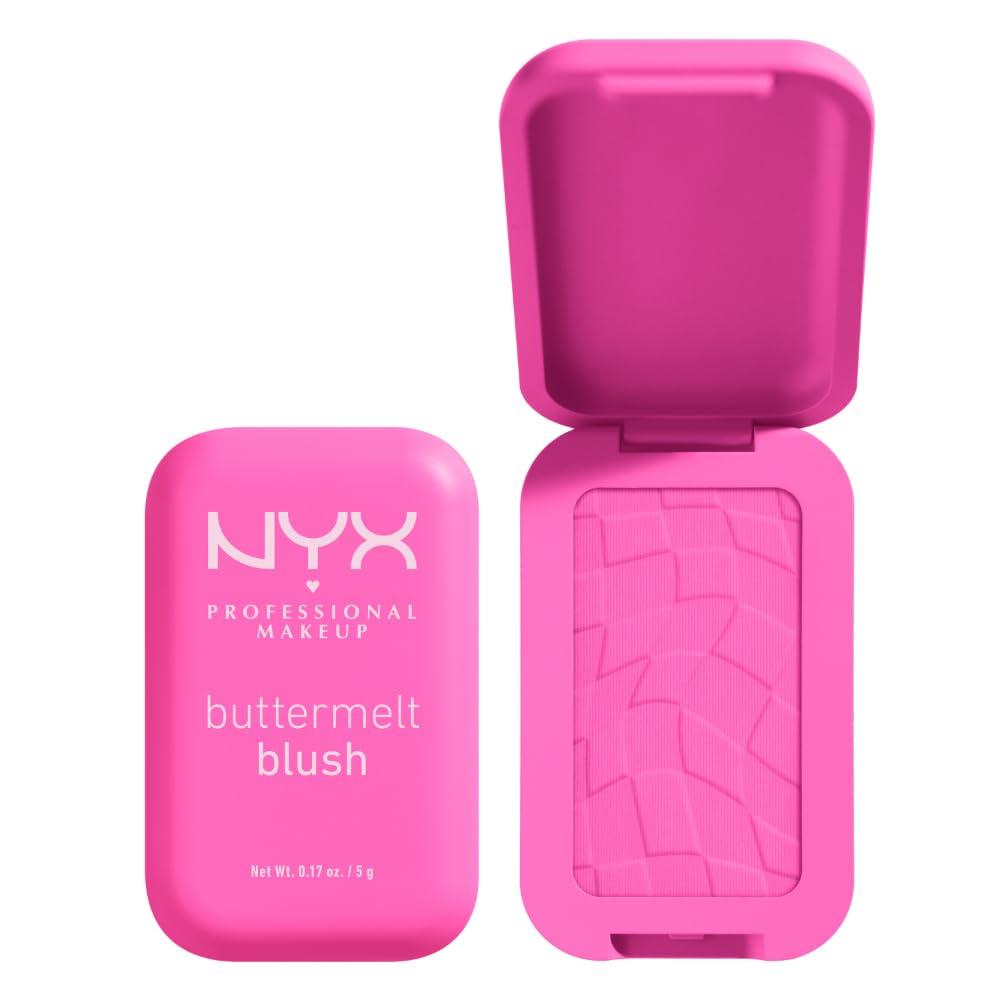 NYX Professional Makeup Buttermelt Blush, Powder Blush, up to 12 H Wear, Fade & Transfer Resistant, My Butta Half.
