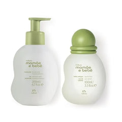 Natura Mom & Baby Cologne & Moisturizer Bundle Gentle Alcohol Free Baby Perfume & Fast Absorbing Lotion, 98%+ Natural Origin, Hypoallergenic, Dermatologist Tested Mamãe & Bebê