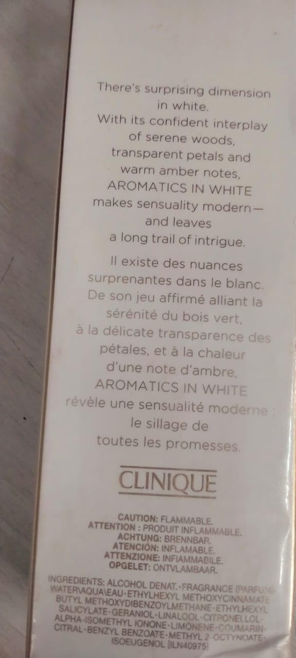 Clinique Aromatics in White, 100 ml