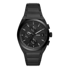 Fossil Men's EVERET Chronograph Quartz Watch with Stainless Steel Strap, Black, 18 (Model: FS5797), strap