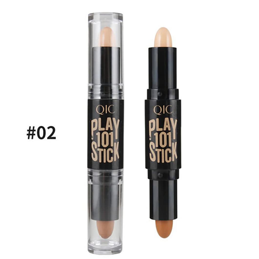 1pc Double Ended Wonder Contouring Pen Bronzer and Highlighter Stick Facial Makeup Contour Concealer Cosmetic for 3D Makeup Effect(2#) Makeup Accessories