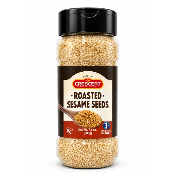 Crescent Specialty Food Roasted Sesame Seeds, Toasted Sesame Seeds, Middle Eastern Pantry Spice, 7.1 oz / 200g