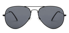 Vincent Chase Eyewear By Lenskart | Full Rim Aviator Branded Latest and Stylish Sunglasses | Polarized and 100% UV Protected | Men & Women | Medium | VC 5158/P-Pack of 1 | Matte Black Frame / Grey Lens