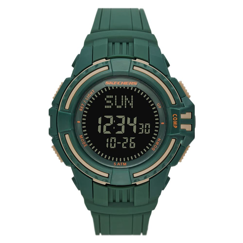 Skechers Casual Digital Watch for Men - El Ray Green