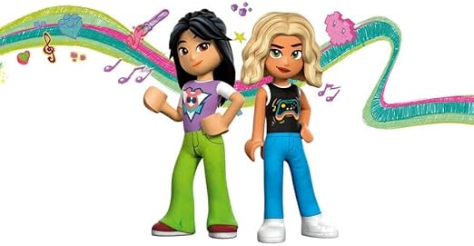 LEGO Friends Karaoke Music Party Set, Musical Toy for 6 Plus Year Old Girls, Boys and Kids Who Love Singing, Pretend Play with Mini-Doll Characters Nova and Liann, plus Microphones, Gift Idea 42610