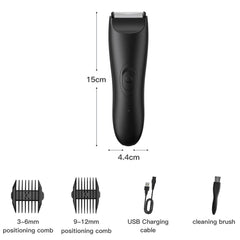 Electric Body Hair Trimmer for Men Groin Trimmer Beard Hair Clippers Mens Grooming Kit, Cordless Ceramic Blade Heads IPX6 Waterproof for Wet/Dry Use Low Sound Body Trimmer (02-Without Recharge Dock)