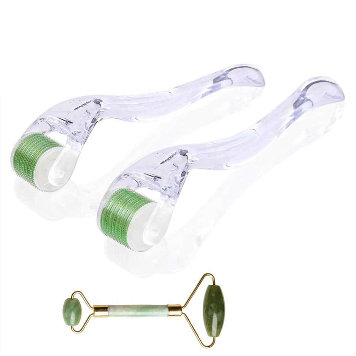 KASTWAVE Microneedling Derma Roller Kit - 540 Titanium Needles for Face & Body, Includes Jade Roller & Storage Case for Acne Scars & Stretch Marks Treatment