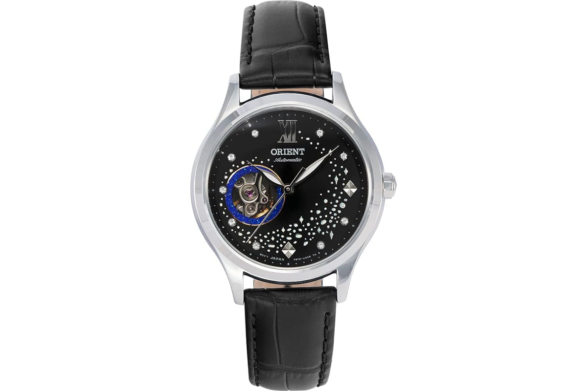 Orient Stainless Steel Japanese Automatic/Hand Winding Azure Open-Heart Watch Model: RA-AG0019B10A, Black