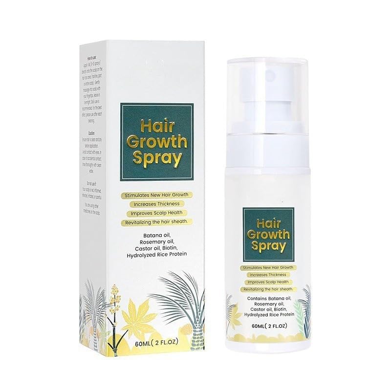 NALACAL Hair Growth Spray (2 FL OZ): Natural Formula with Batana, Castor, Rosemary Oil, Rice Water & Biotin – Scalp Care Treatment for Thinning Hair, Regrowth & Thickening for Women and Men
