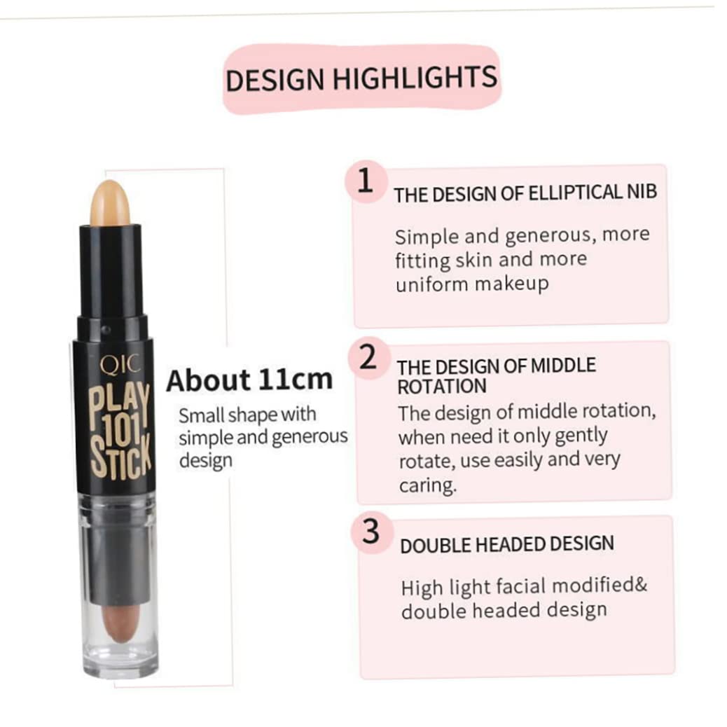 Double Ended Wonder Contouring Pen Bronzer and Highlighter Stick Facial Makeup Contour Concealer Cosmetic for 3D Makeup Effect(3#) 1pc,Cosmetic Tools and Other Accessories