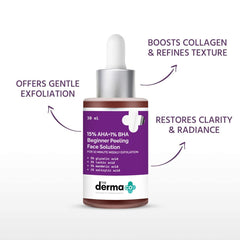 The Derma Co 15% AHA + 1% BHA Beginner Face Peeling Solution for 10-Minute Weekly Exfoliation - 30ml