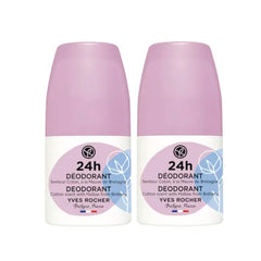 Yves Rocher Roll-on Deodorant 24 Hours Protection Cotton and Mallow for Women Set of 2-50 ml. / 1.7 fl.oz