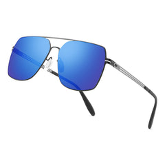 PUKCLAR Polarised Men Sunglasses Pilot Sunglasses Lightweight Stainless Steels Frame Retro Sun Glasses with UV400 for Driving, Fishing, Hiking