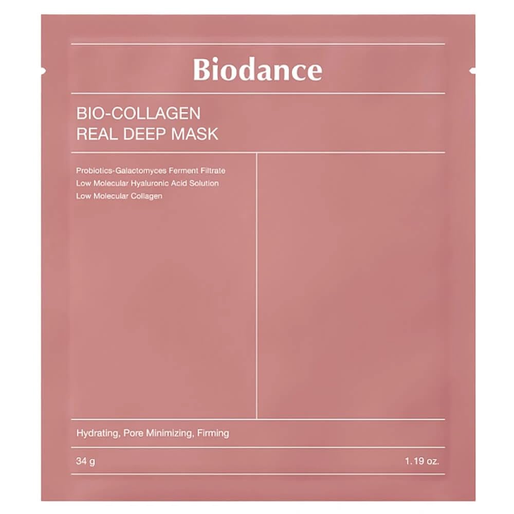 Wholesome First Korean Bio Dance Bio-Collagen Mask, Made in Korea, Bio Collagen Face Mask, Hydrating Overnight Hydrogel Mask, Pore Minimizing, Elasticity 34g.