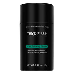 THICK FIBER Hair Building Fibres (Pack of 1, BLACK) Hair Fibres for Thinning Hair | Hair Powder for Thinning Hair 12g Bottle | Make Hair Look Thicker in Seconds with hair filler | for Women & Men