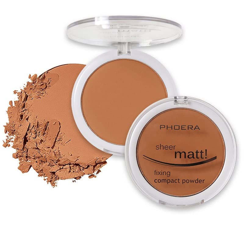 2 Pack Matte Face Powder, Control Oil Brighten Skin Color Cover Blemish Whitening Makeup Face Setting Loose Setting Powder Foundation。207-Sand