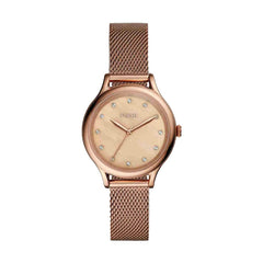 Fossil Womens 34 mm Laney Mother of Pearl Dial Stainless Steel Analog Watch - BQ3392, Rose Gold