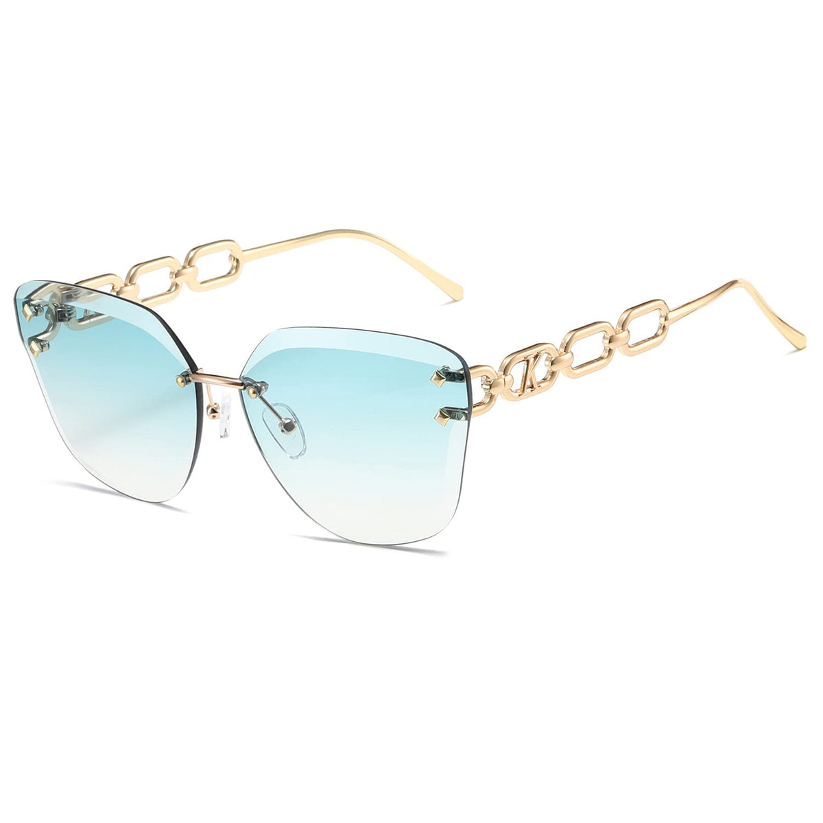 AEVOGUE Sunglasses For Women Oversized Rimless Diamond Cutting Lens Sun Glasses AE0534