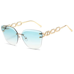 AEVOGUE Sunglasses For Women Oversized Rimless Diamond Cutting Lens Sun Glasses AE0534