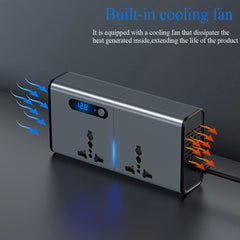 FOKKAH 200W Car Power Inverter, DC 12/24V to 220V AC Car Inverter,3 USB 1 Type-C Ports Charger Adapter Car Plug Converter with Switch and Current LED Screen,Suitable for Cars, SUV & Truck(Silver gray)