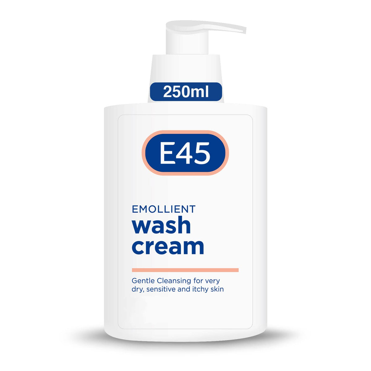 E45 EMOLLIENT WASH CREAM, Gentle Cleansing for very dry, sensitive and itchy skin - 250ML