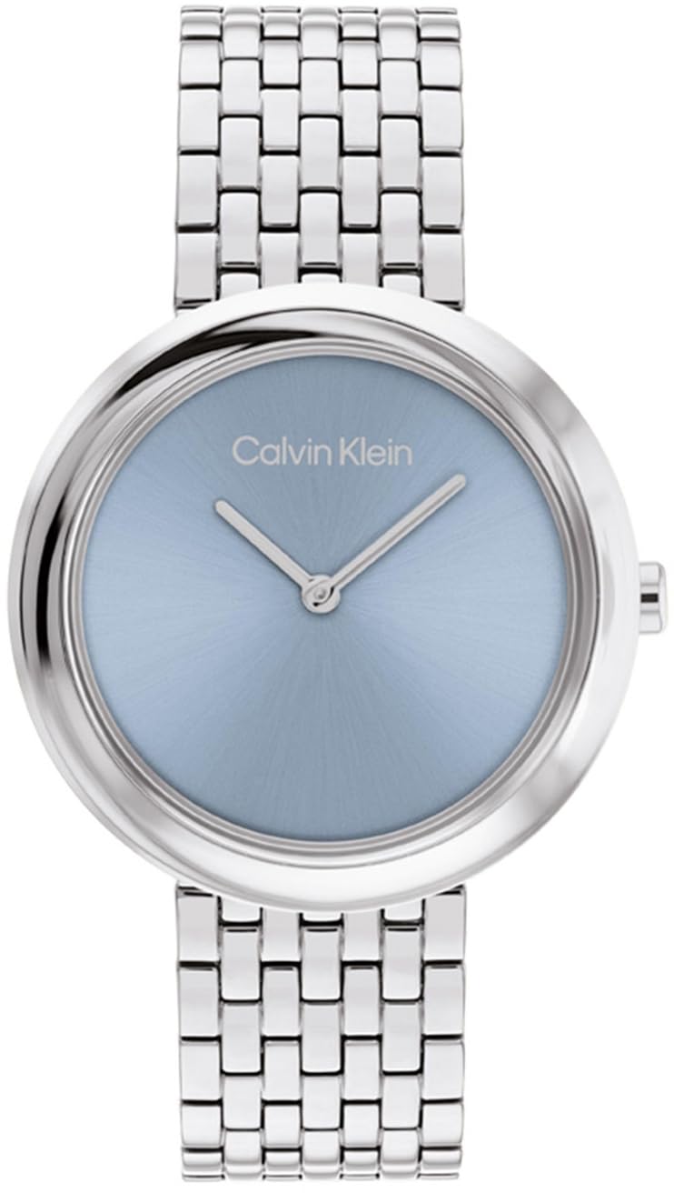 CALVIN KLEIN WOMEN'S LIGHT BLUE DIAL STAINLESS STEEL BRACELET WATCH - 25100065