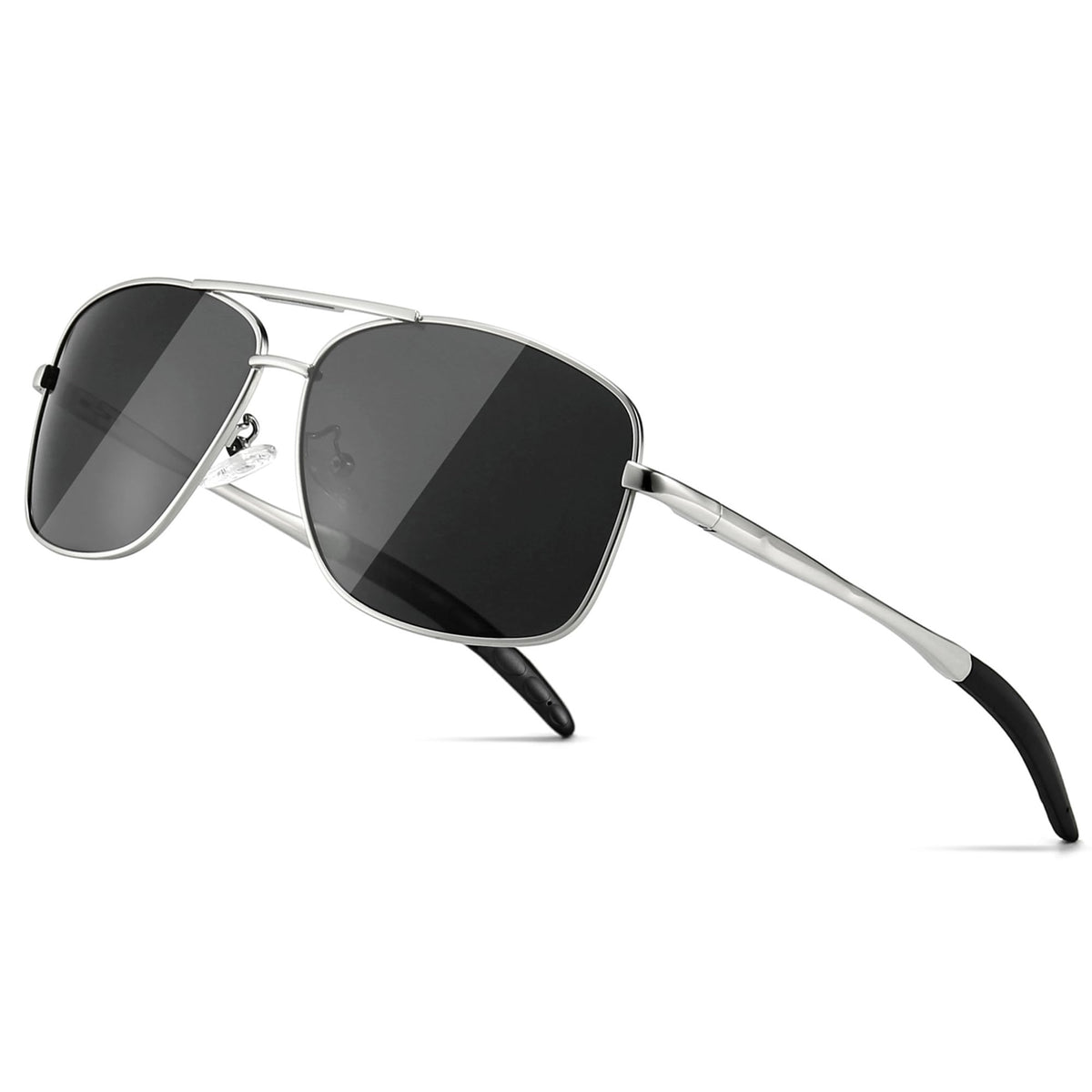 SUNGAIT Men's Polarized Square Aviator Sunglasses Durable Metal Frame for Fishing Driving Golf 100% UV Protection