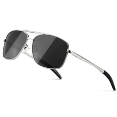 SUNGAIT Men's Polarized Square Aviator Sunglasses Durable Metal Frame for Fishing Driving Golf 100% UV Protection